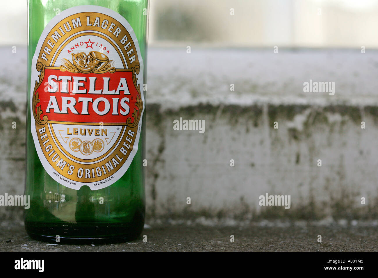The End Blgium Lager Premium Beer Stella Artois Bottle Green Glass Chill Street Open Air Outside Outdoor Friends Scene United Stock Photo Alamy