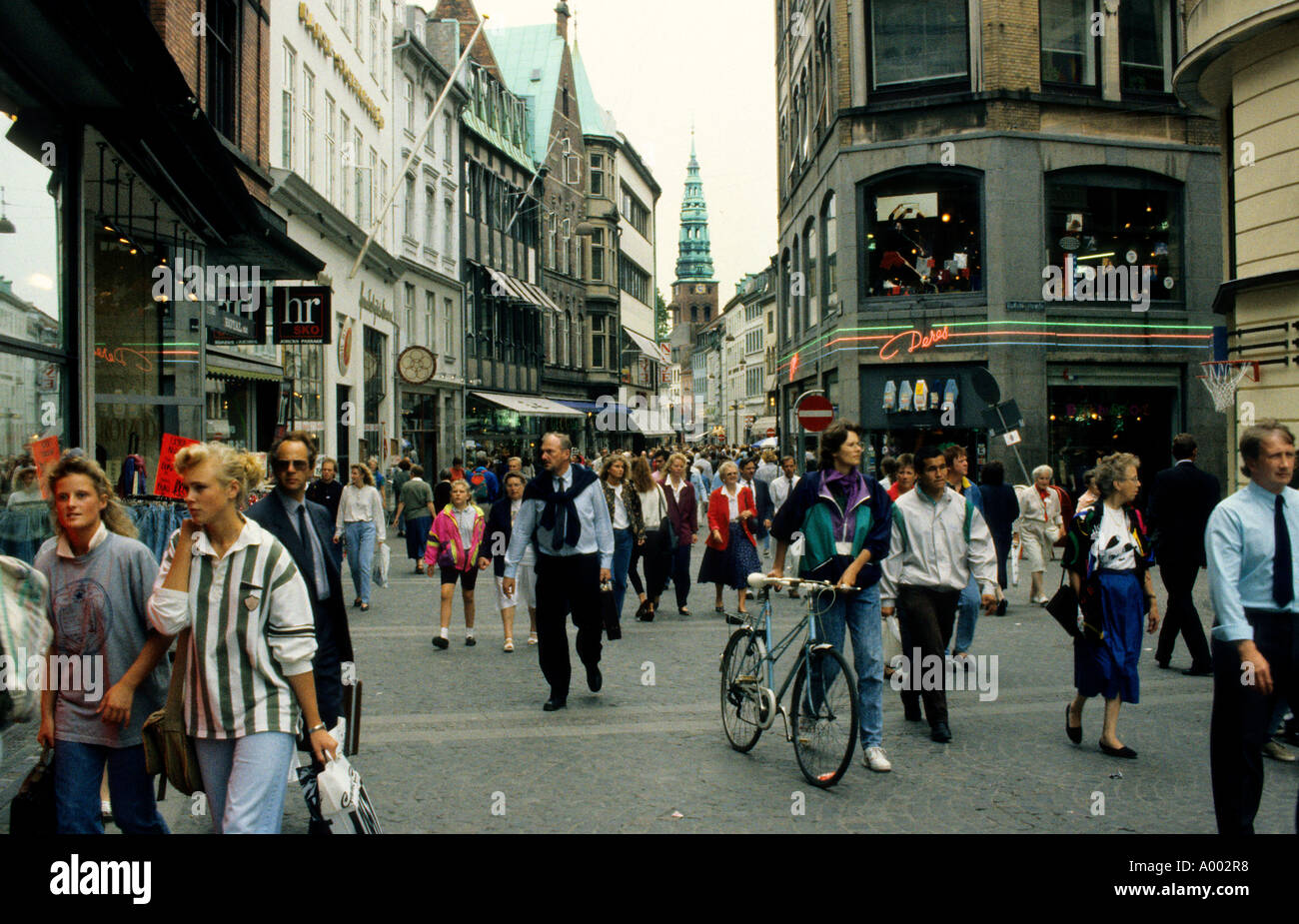 Copenhagen Ströget shopping street Denmark town Stock Photo 5620215