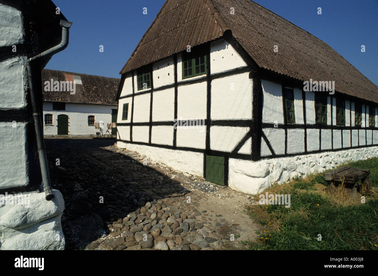 Saelland Lolland Half Timber farm Denmark Danish Stock Photo Alamy