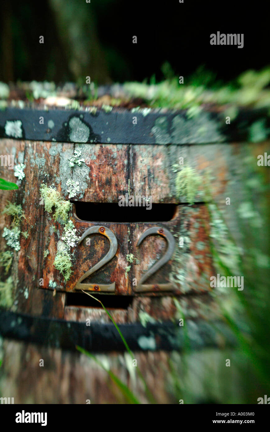 wine barrel mailbox Stock Photo Alamy