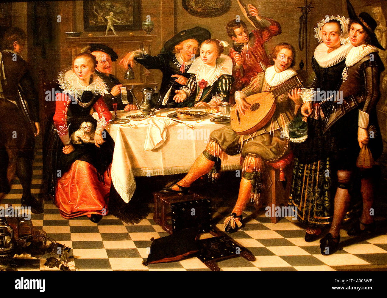 Isaac Elias A Party Food drink 1620 Netherlands Dutch Holland Stock Photo