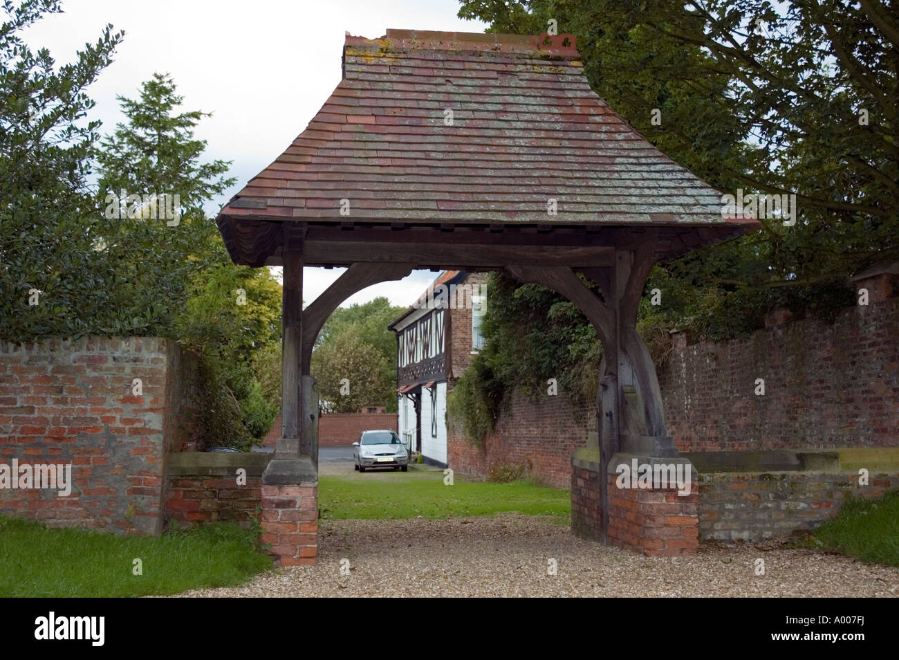 Lychgate of Parish Church of St Patrick, Patrington, East Yorkshire. Stock Photo