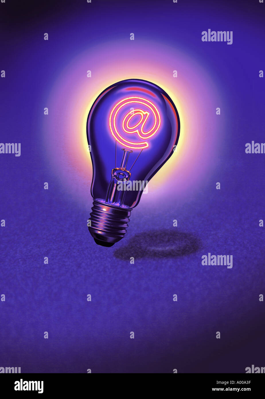 light bulb with email sign Stock Photo