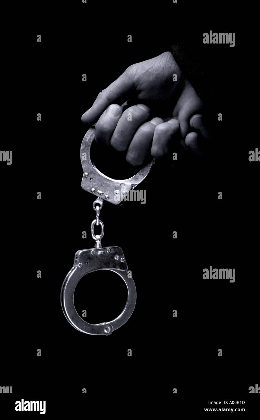 Pair of handcuffs Stock Photo