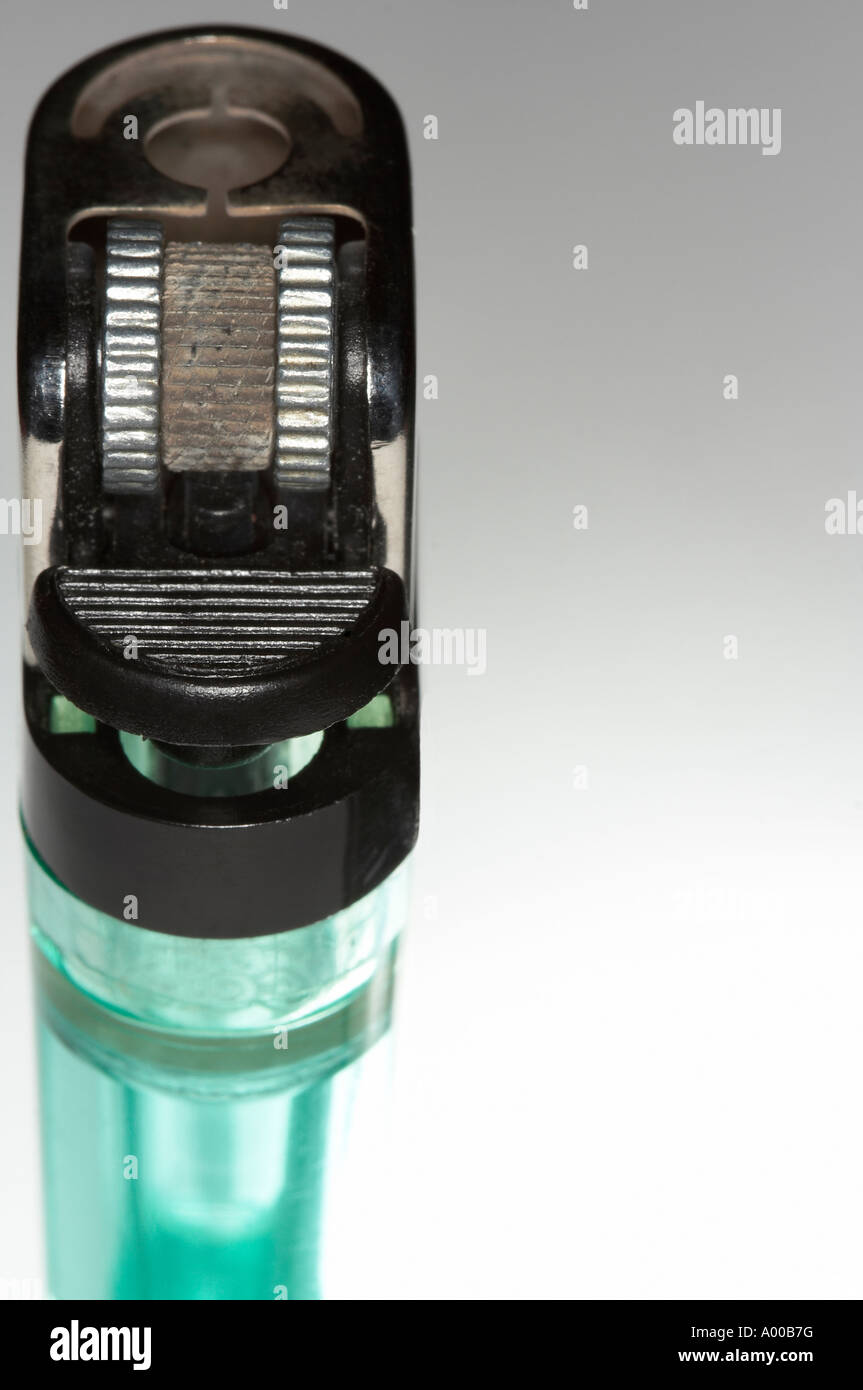 green plastic butane lighter Stock Photo Alamy