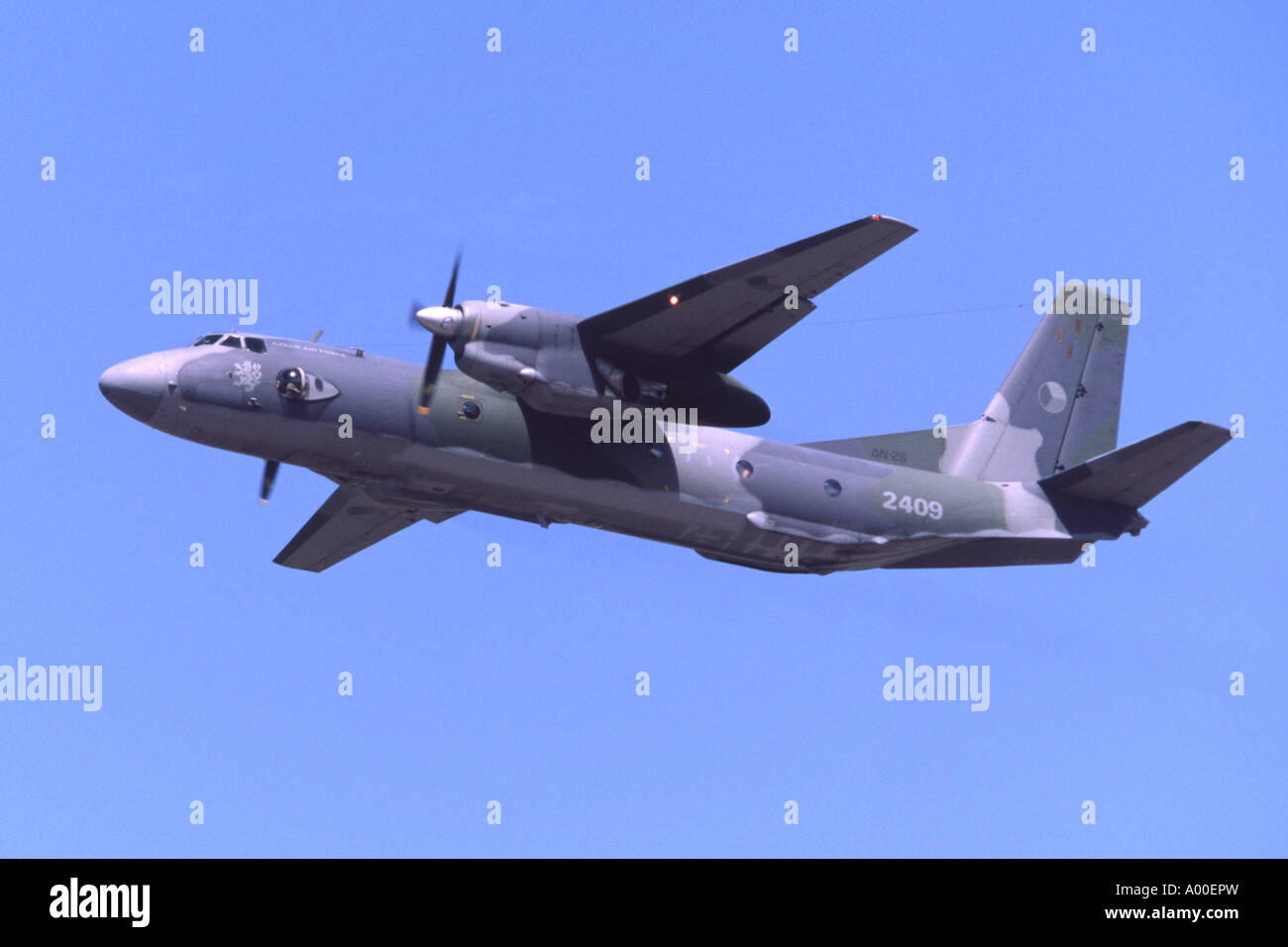 Antonov An-26 operated by the Czech Air Force departing RAF Fairford Stock Photo
