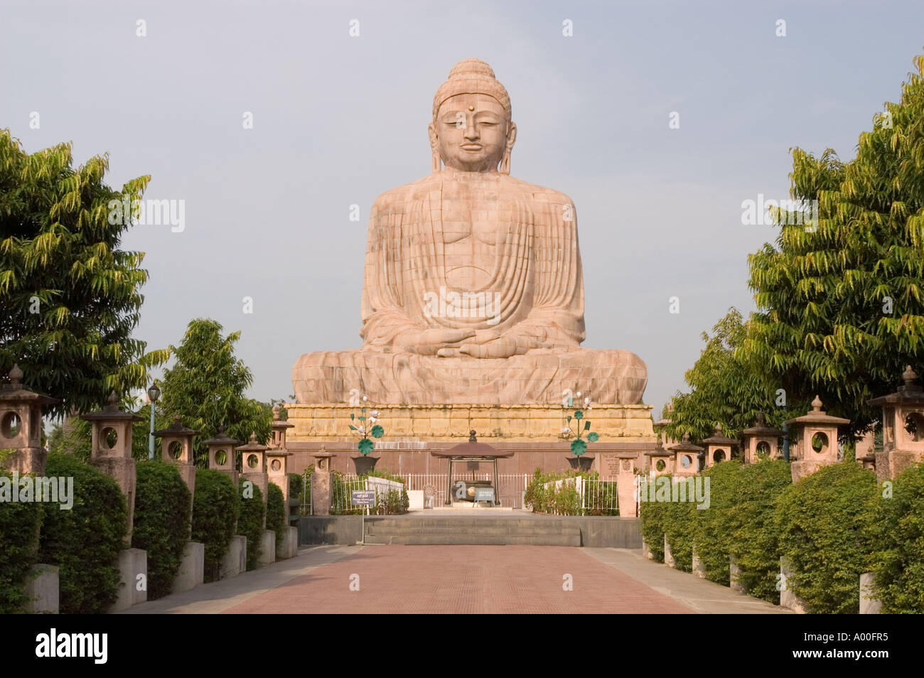 Giant limestone Buddha statue in Bodhgaya Bihar India Stock Photo Alamy