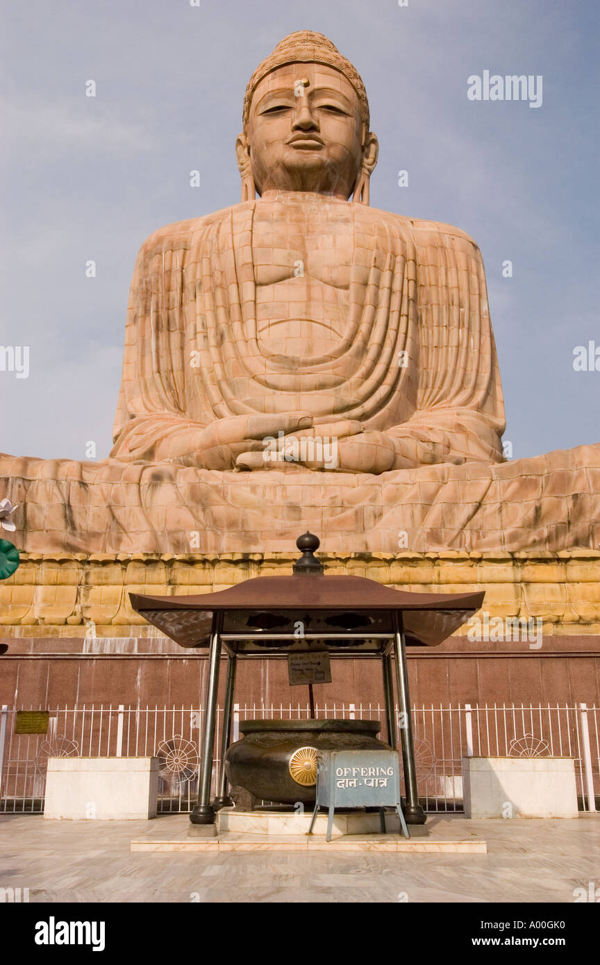 Giant limestone Buddha statue in Bodhgaya Bihar India Stock Photo Alamy