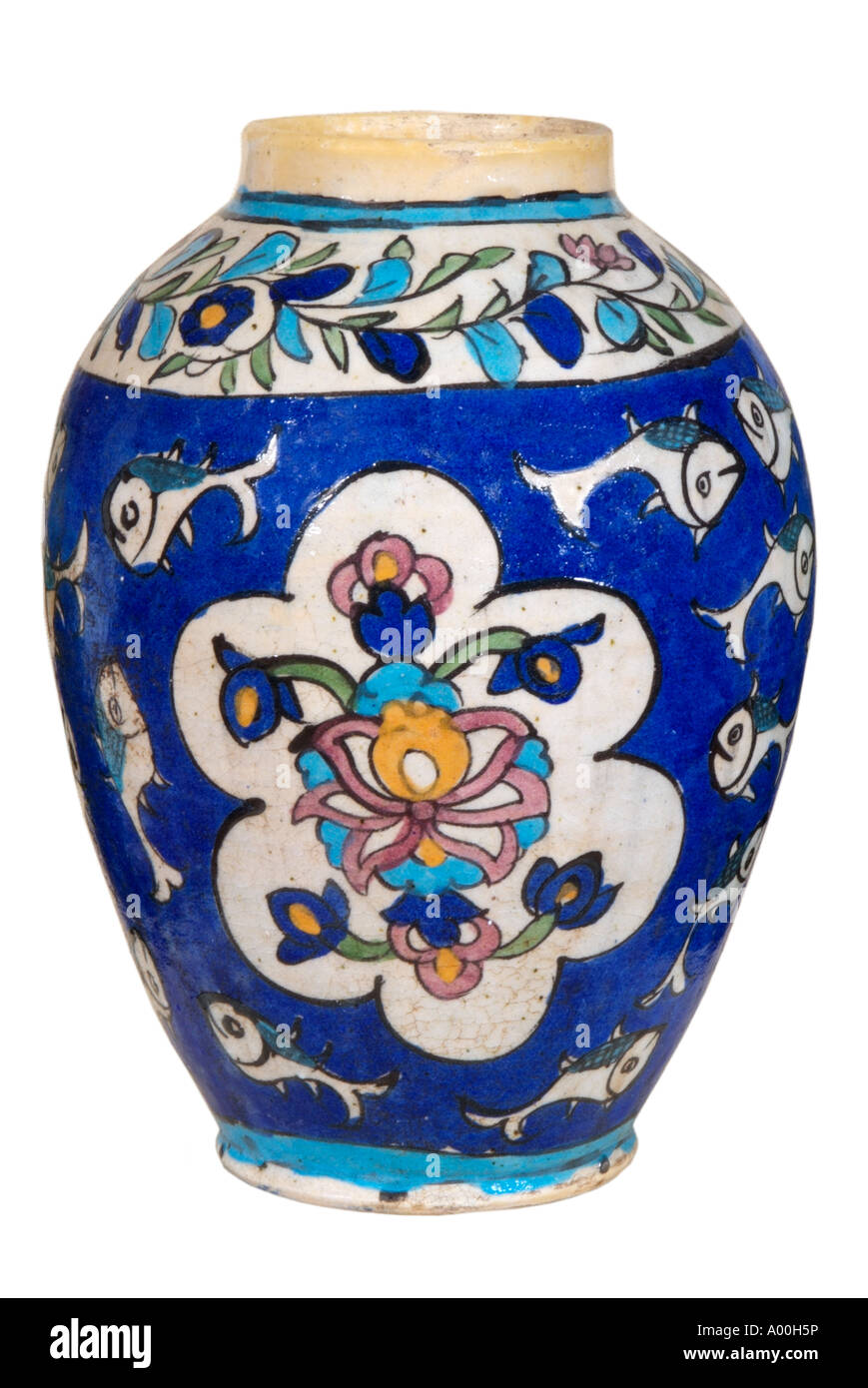 pottery Iran Iranian Persia Persian near Middle East regional region Asia minor Blue Ceramic hand made studio Ceramic Stock Photo
