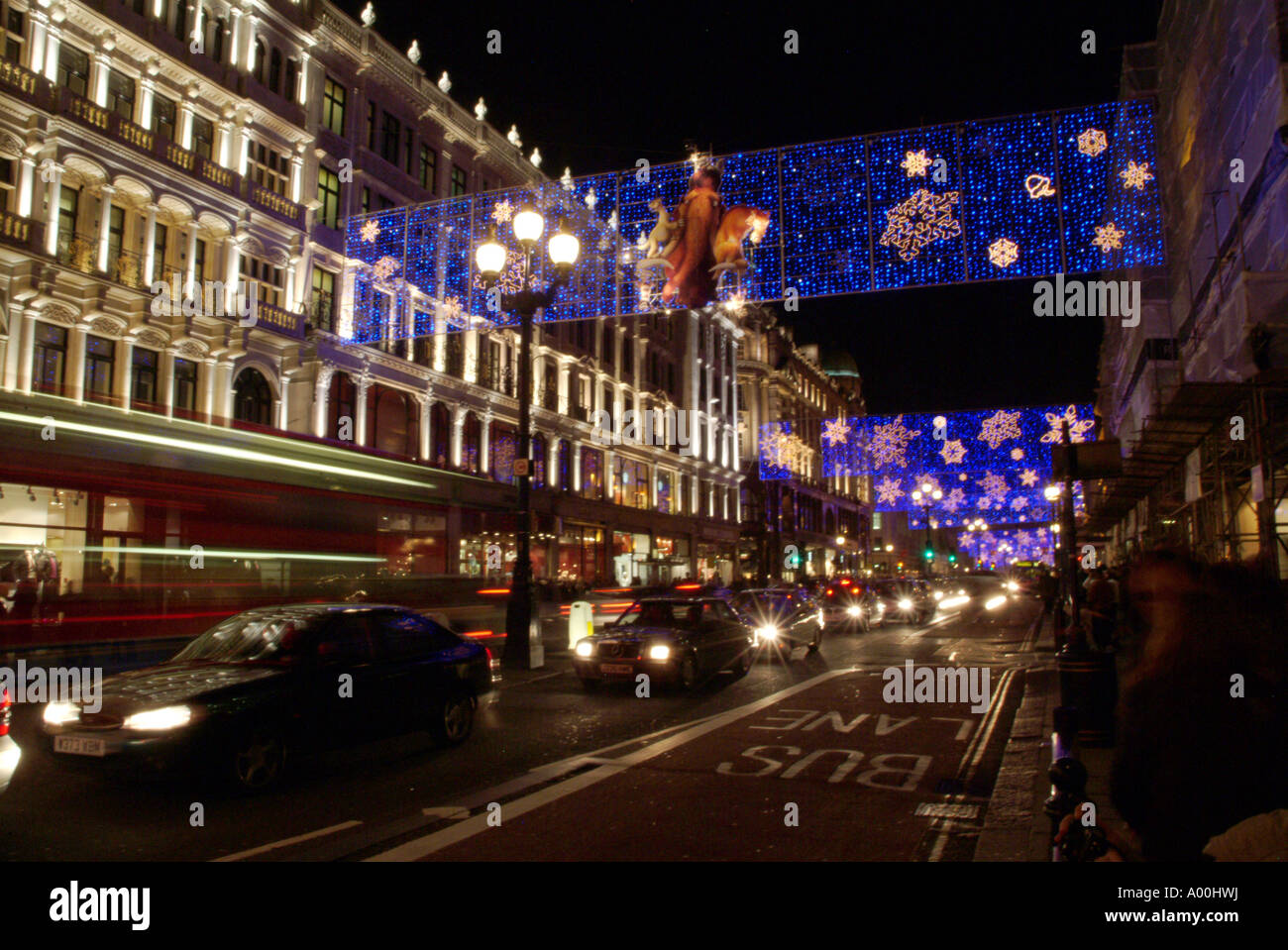 oxford street christmas lights harrods Stock Photo Alamy