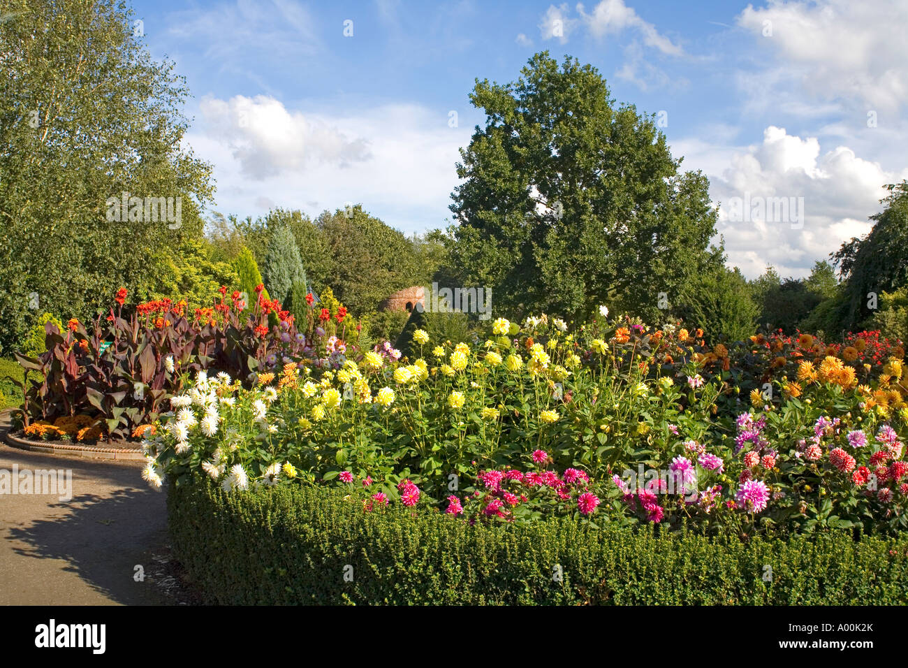 Flower Garden Cheshire England Stock Photo Alamy