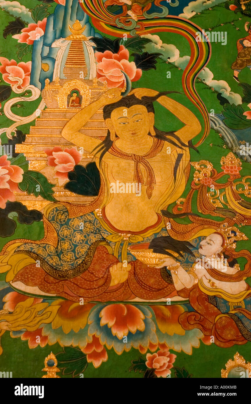 Female Buddha with golden stupa Tibetan Nyingma Monastery in Bodhgaya