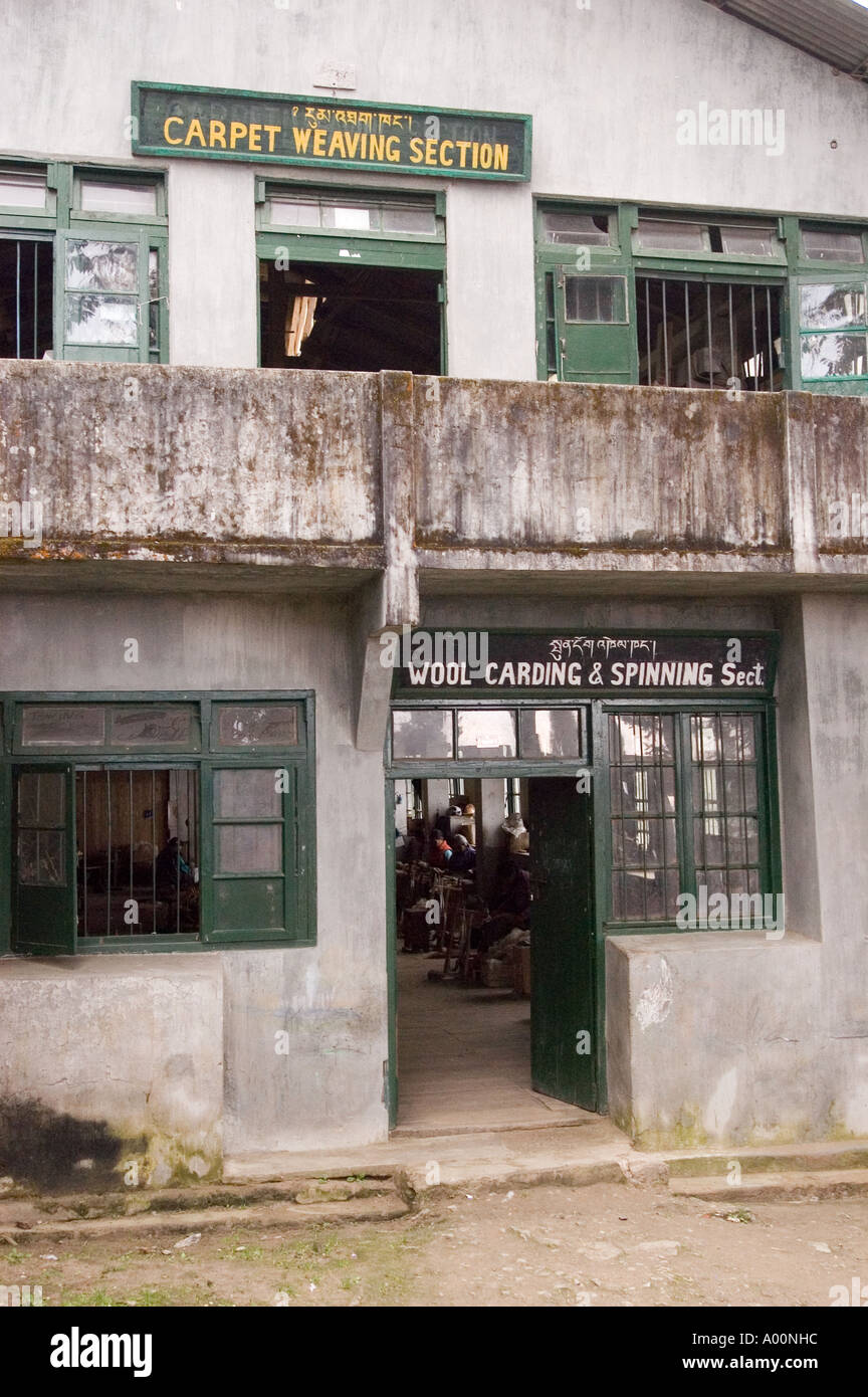 Carpet Weaving and Wool Carding Spinning section building in in Tibetan