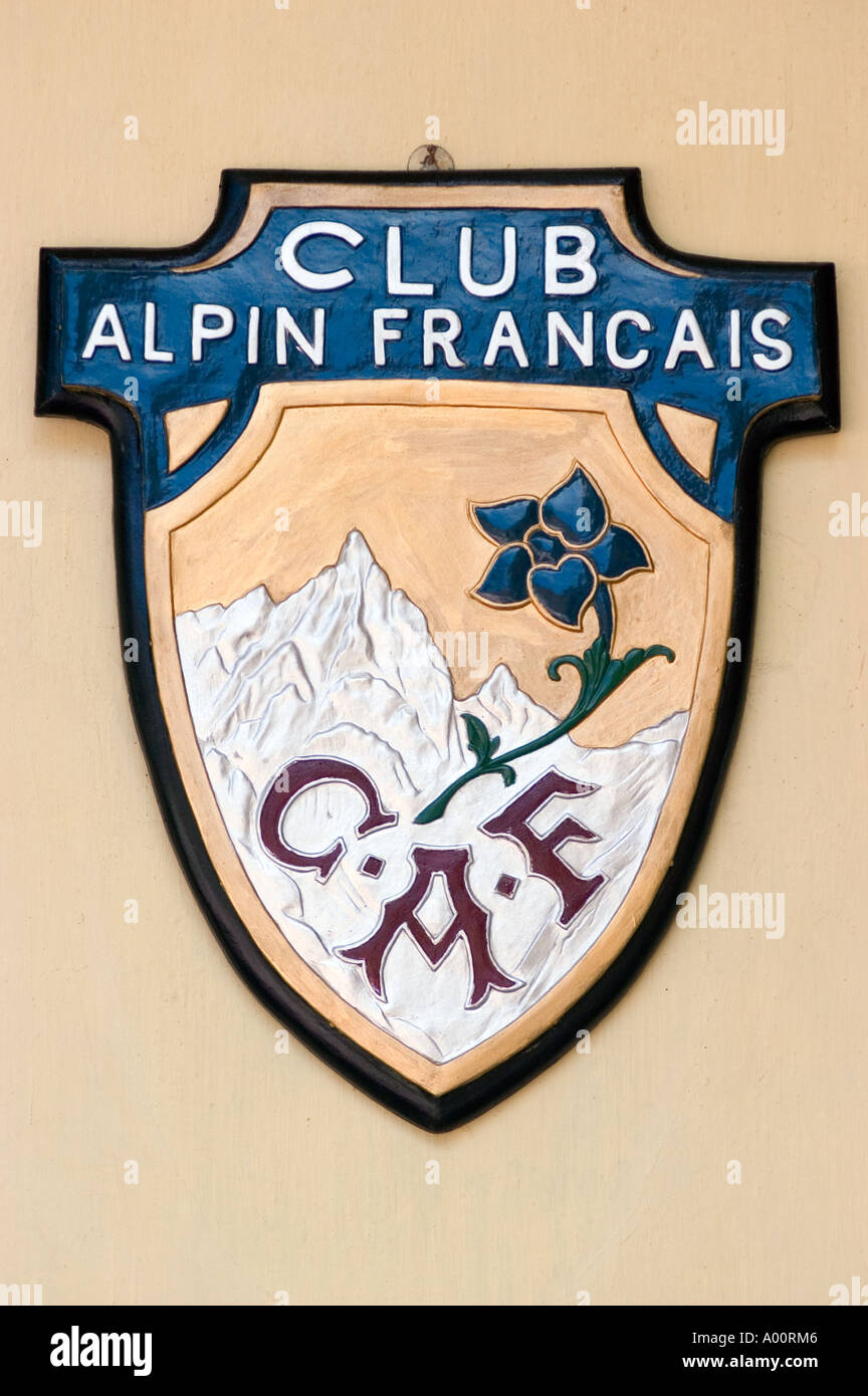 Logo of Club Alpin Francais in Darjeeling Himalayan Mountaineering Institute West Bengal India Stock Photo