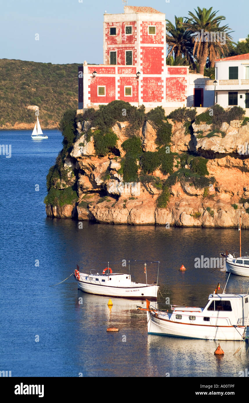 dh Cales Figuera ES CASTELL MENORCA Pleasure boats and yachts anchored in bay Stock Photo