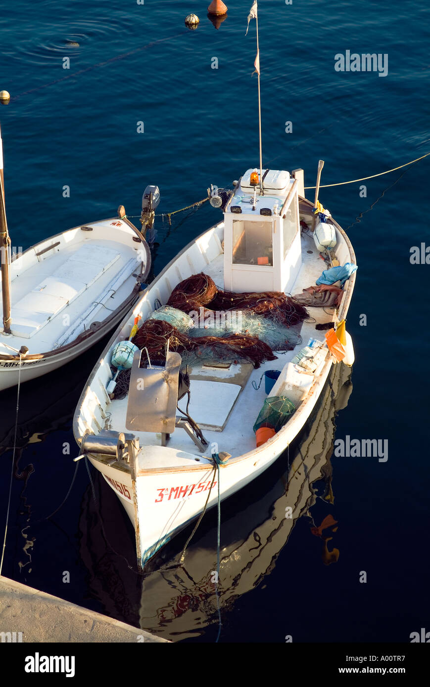dh Cales Fonts ES CASTELL MENORCA Traditional Menorcan fishing boats fishingboats boat local fishery industry Stock Photo