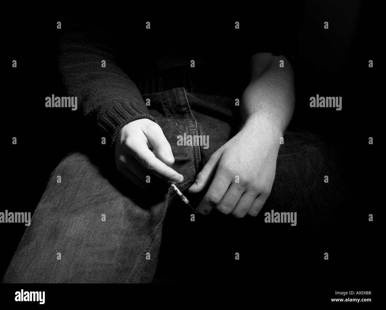 Drug addiction image Black and White Stock Photos & Images - Alamy