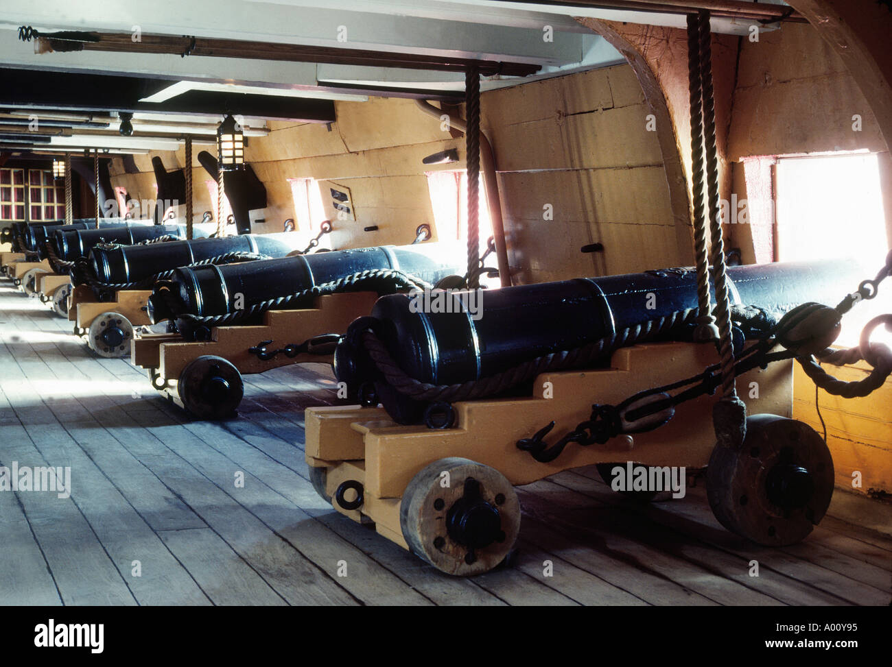 HMS Victory Portsmouth Lower Gun Deck Stock Photo Alamy