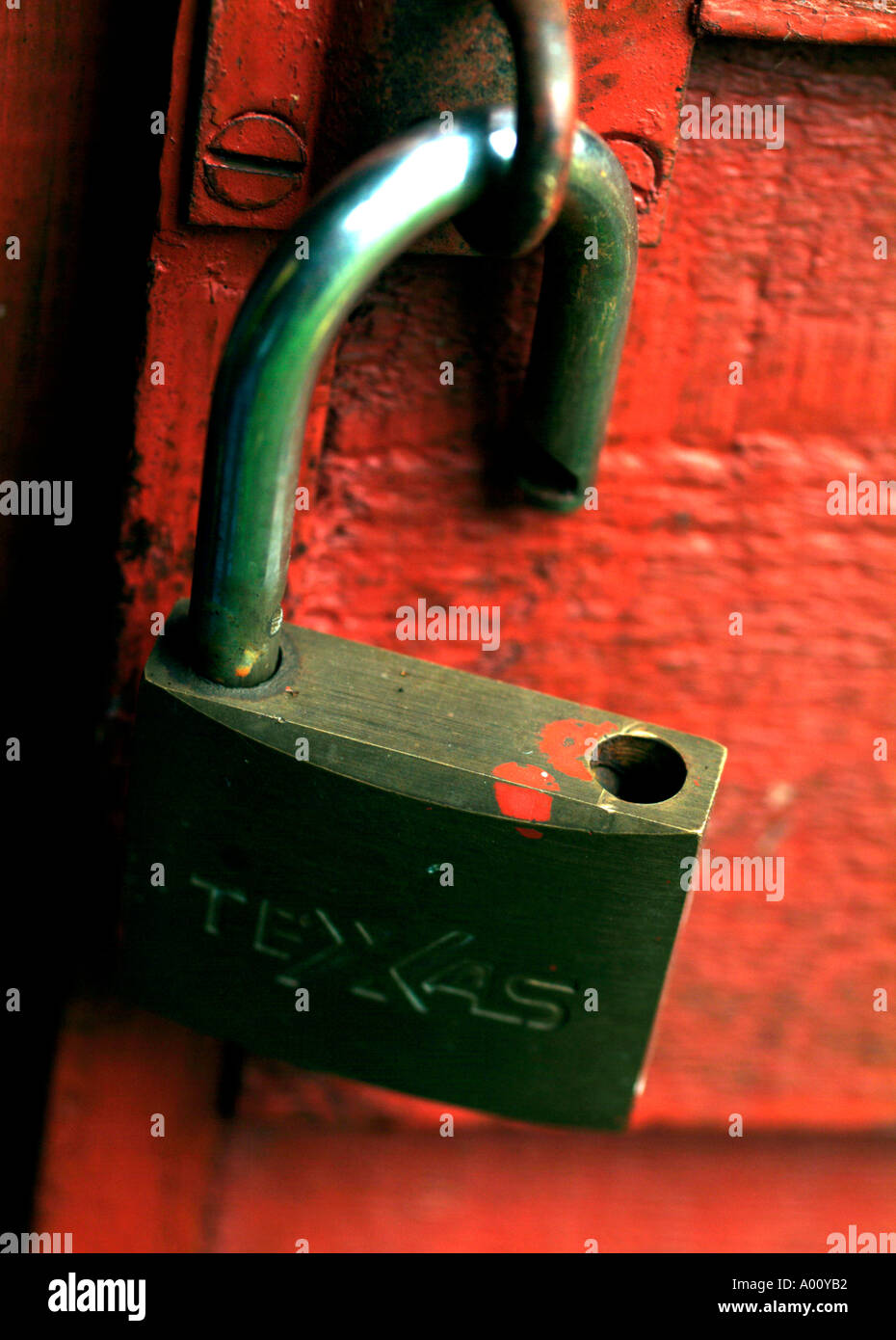 Open Padlock and hasp Stock Photo Alamy