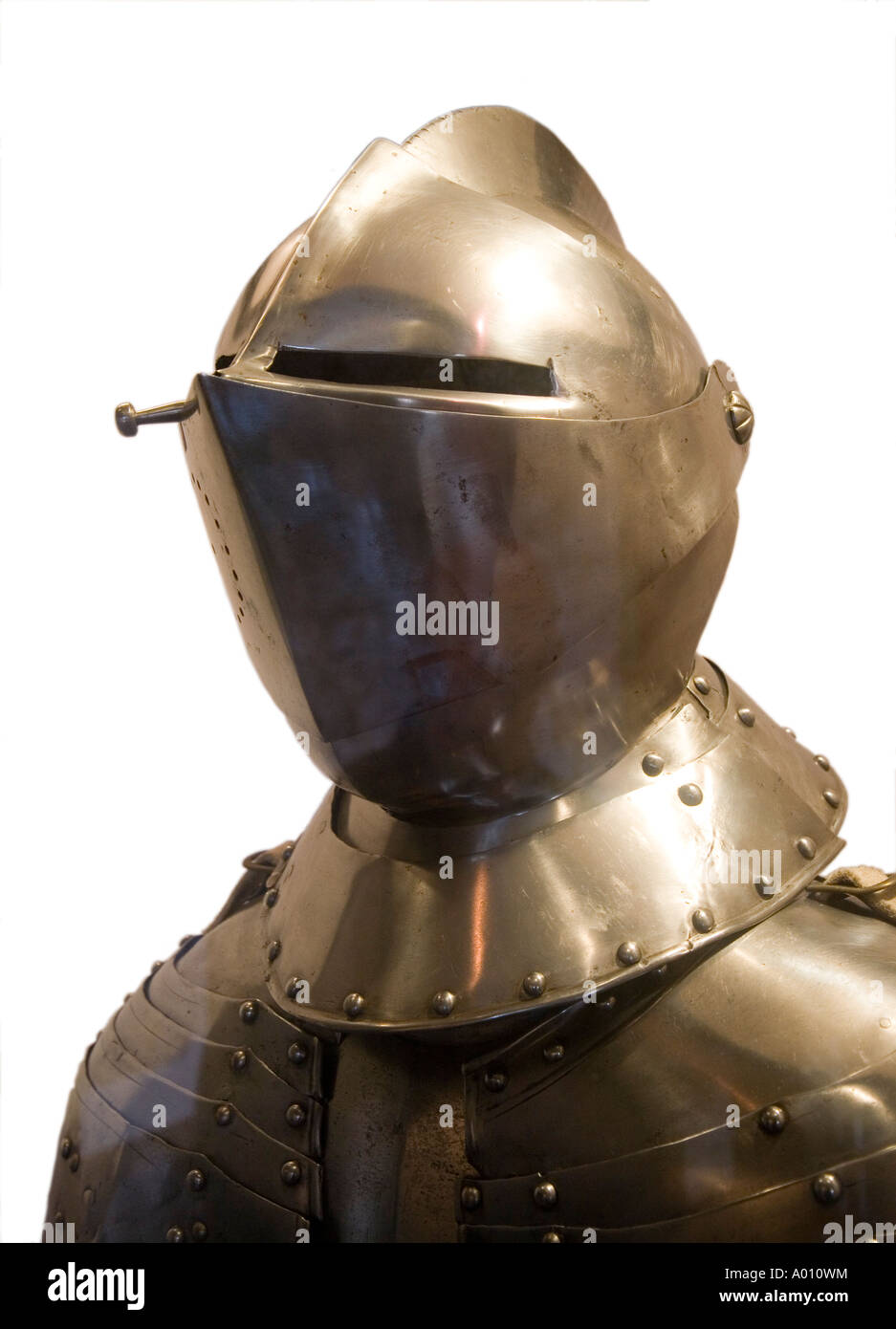 Medieval helm armour for heavy cavalry c1830 England UK Stock Photo