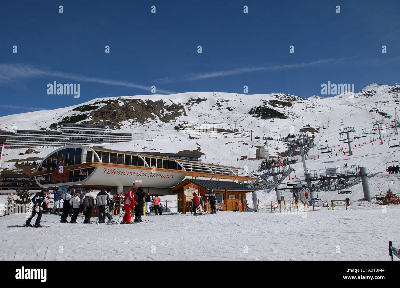 Val Thorens 3 Vallee ski area in France Stock Photo
