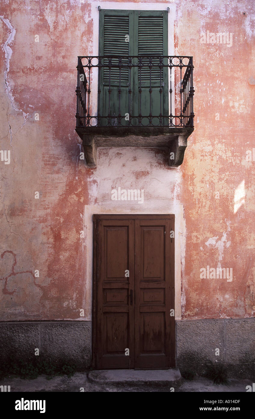 Typical House Facade In Northern Italian Mountain Village Closed