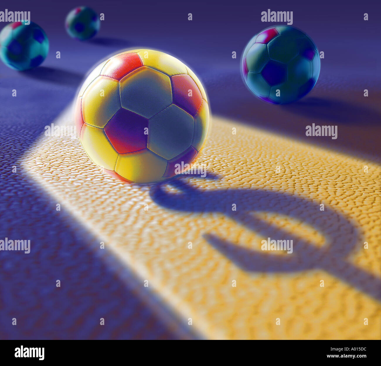 soccer ball dropping a dollar sign shadow Stock Photo Alamy