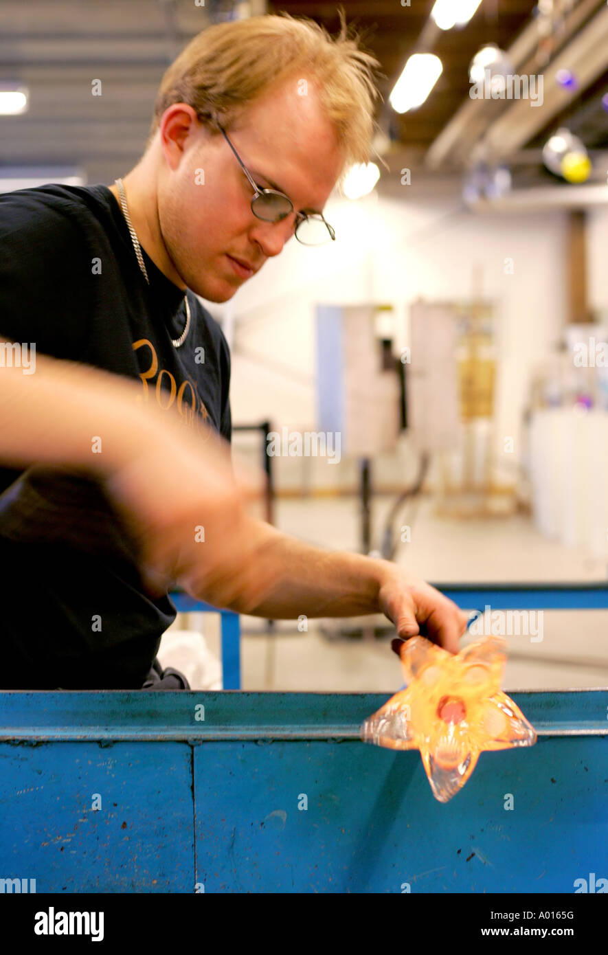 Steninge glass blowing shop Stock Photo