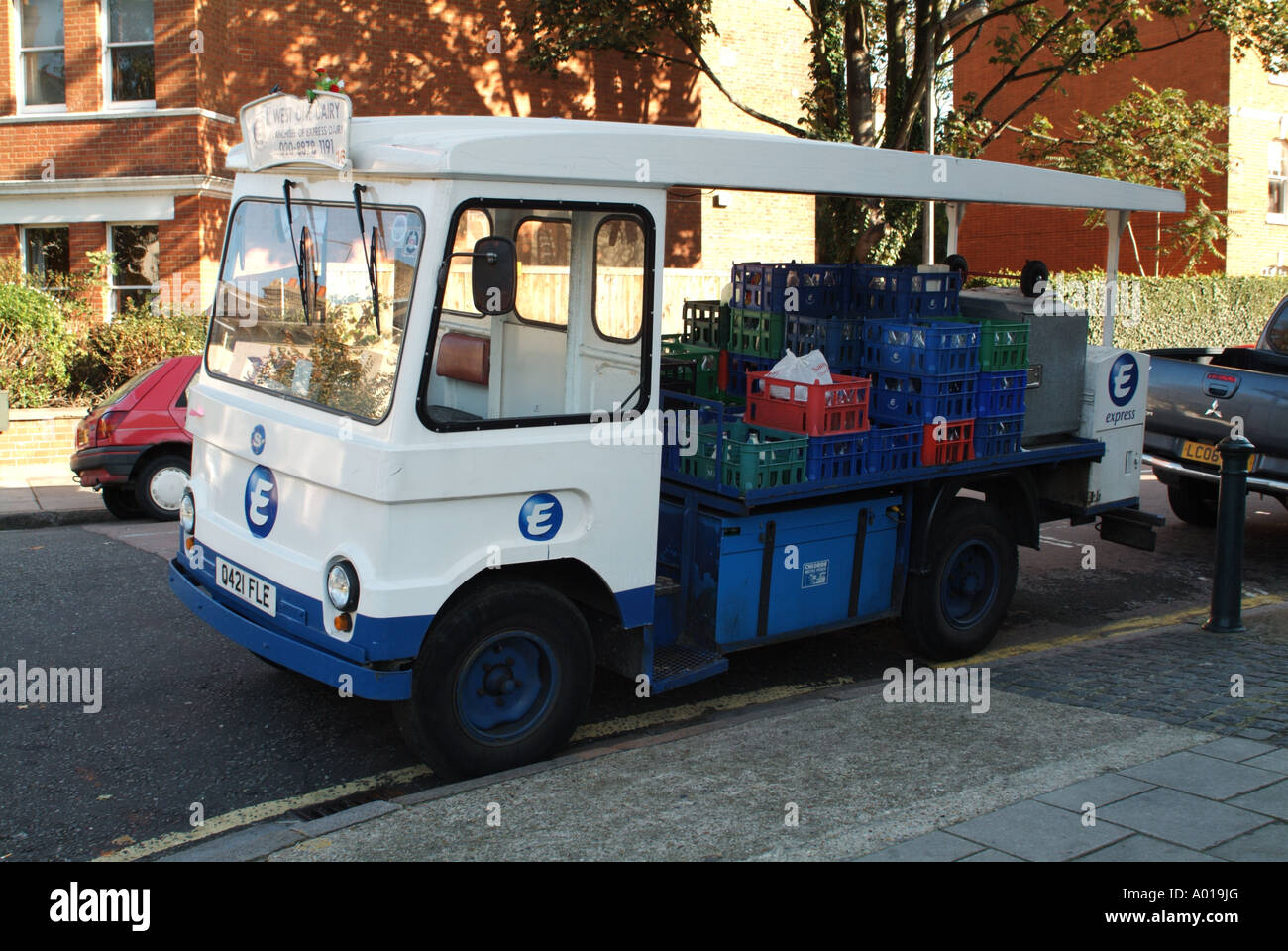 An Express Dairy milkfloat in London, England, UK Stock Photo Alamy