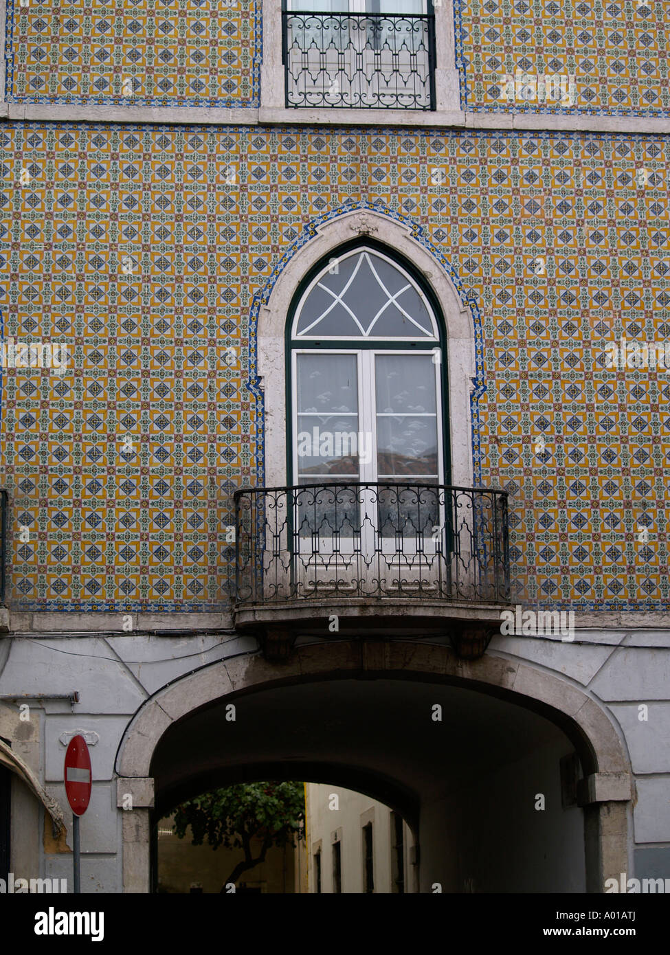 Lisbon tile work Stock Photo