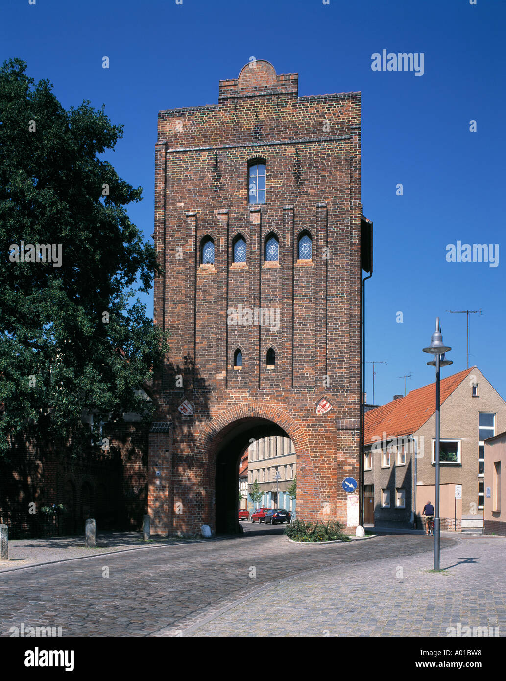 Backsteinturm, Neuperver Stadttor in Salzwedel, Altmark Stock Photo