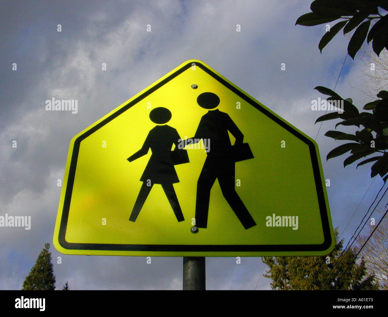 Pedestrian crossng sign Redmond Washington U S A Digital photo by Doug Wilson Stock Photo