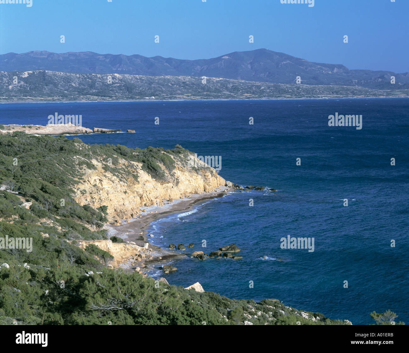 Kuestenlandschaft am Kap Furni, Akra Fourni, Monolithos, Rhodos, Dodekanes Stock Photo