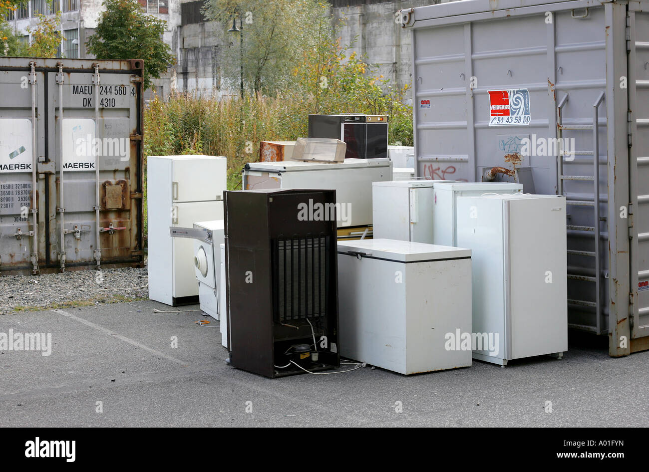 Scrapped appliances returned for recycling Stock Photo