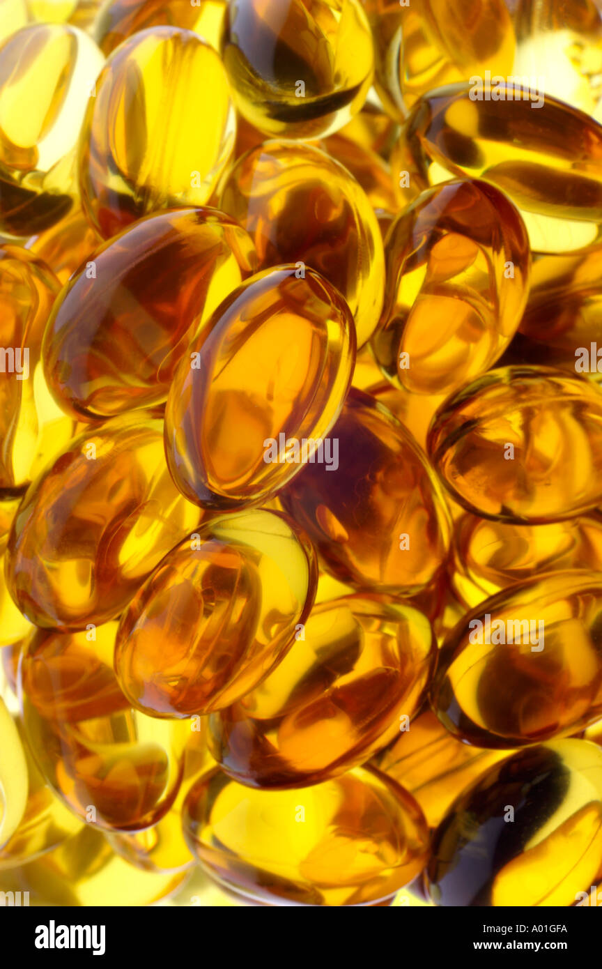 Cod liver oil capsules Stock Photo Alamy