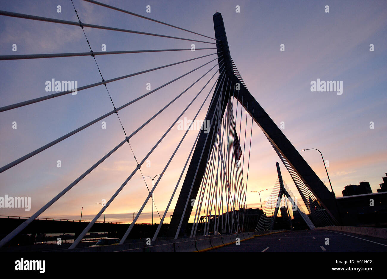 Cable stayed Zakim Bridge, Boston, Massachusetts Stock Photo Alamy