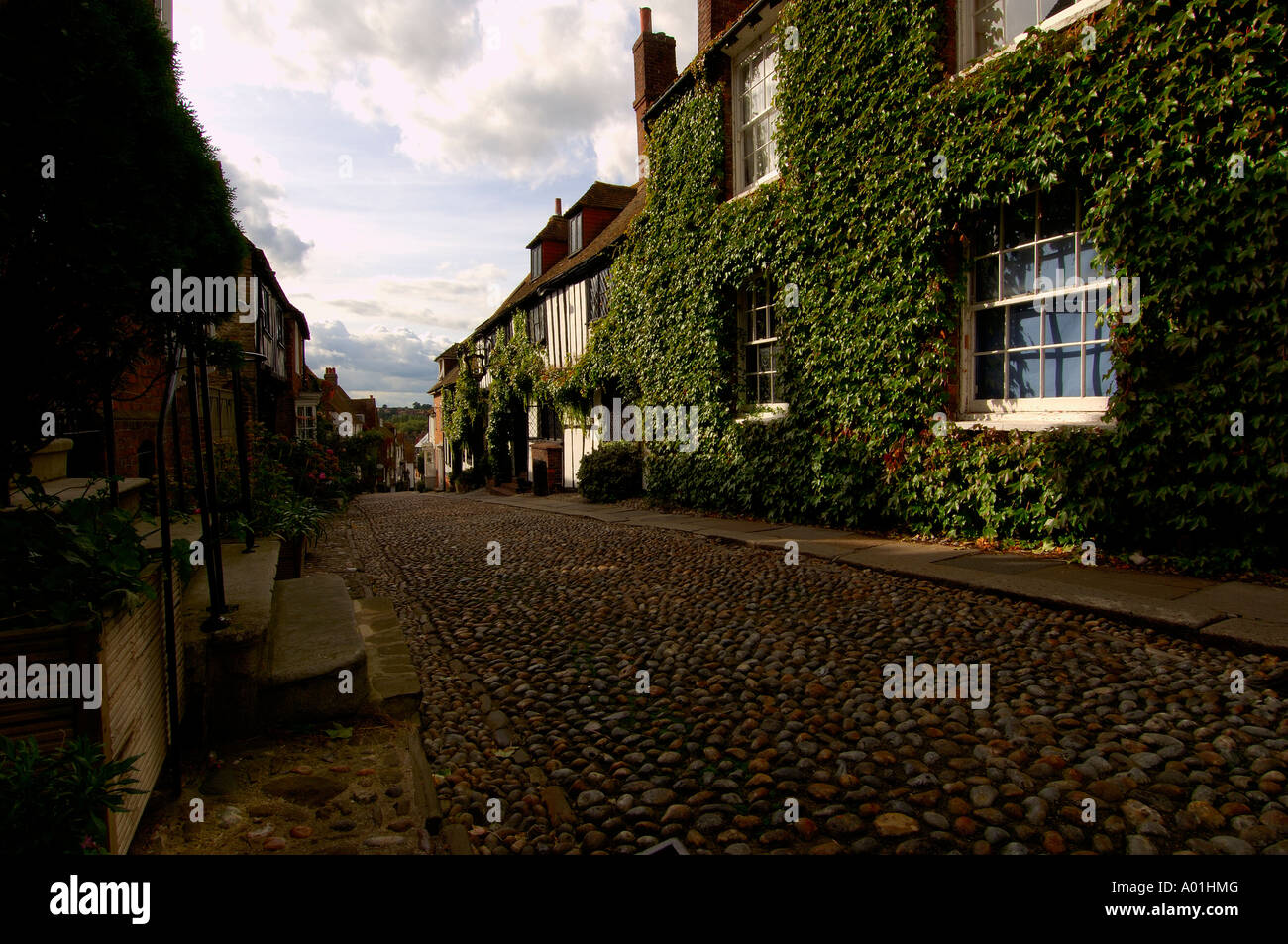 Cobbled street in Rye East Sussex Stock Photo