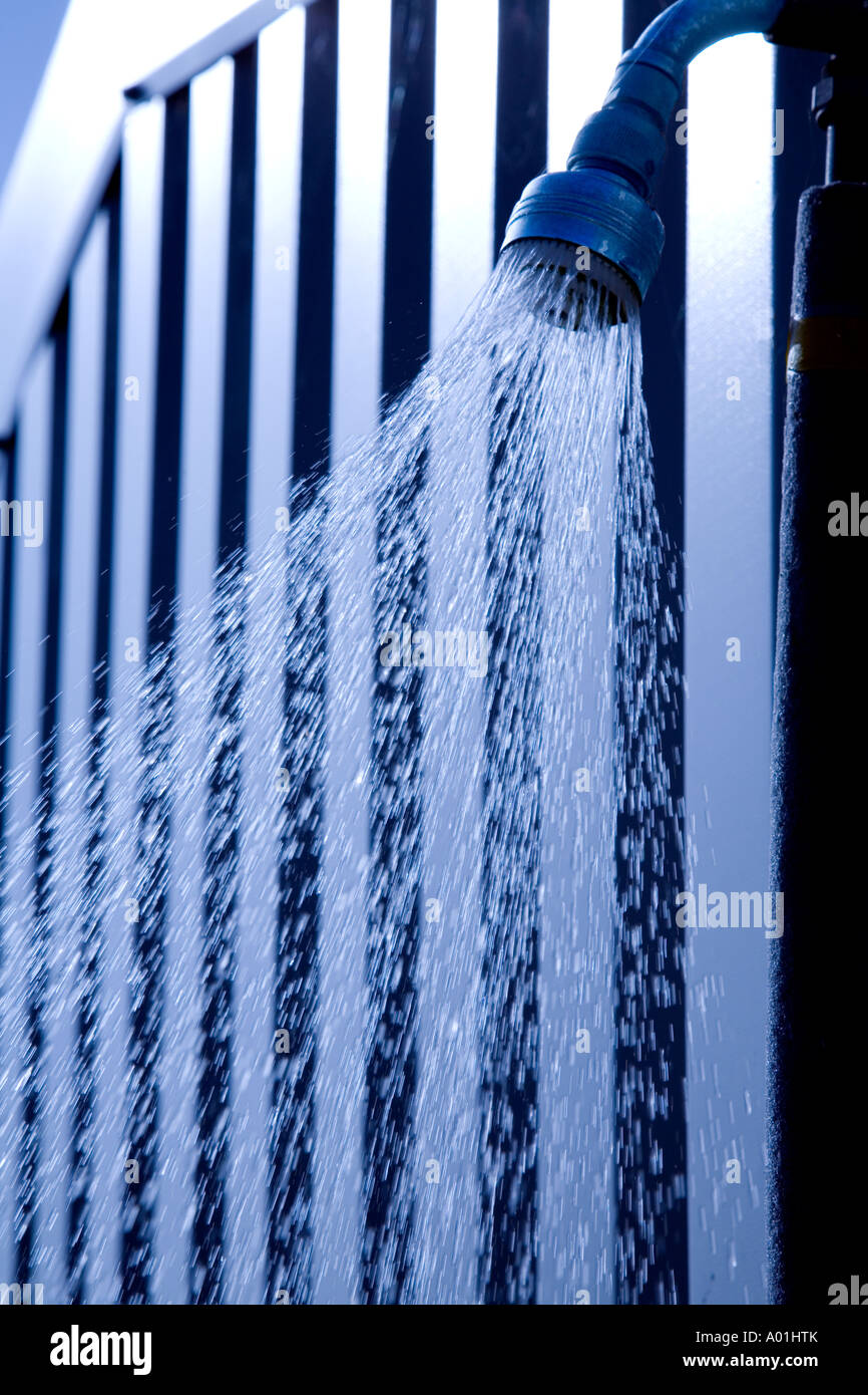 cold Water public shower spray Stock Photo Alamy
