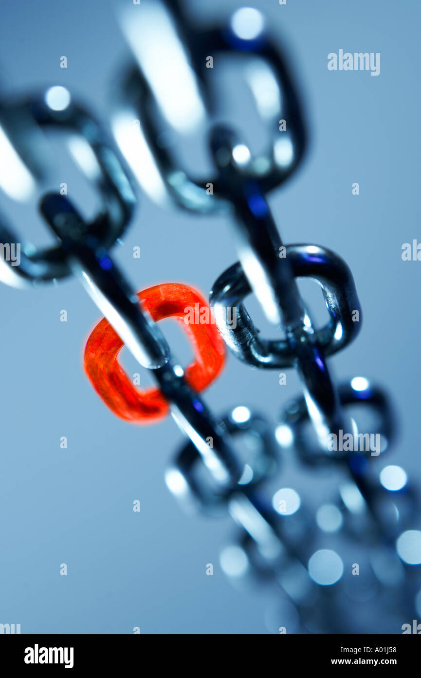 Hotlink concept chain - weak security Stock Photo