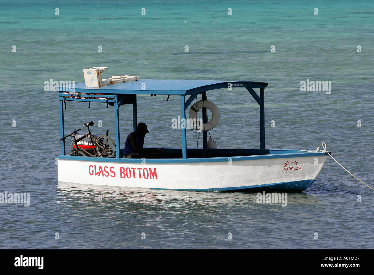 Glass bottom boat, Jamaica Stock Photo Alamy