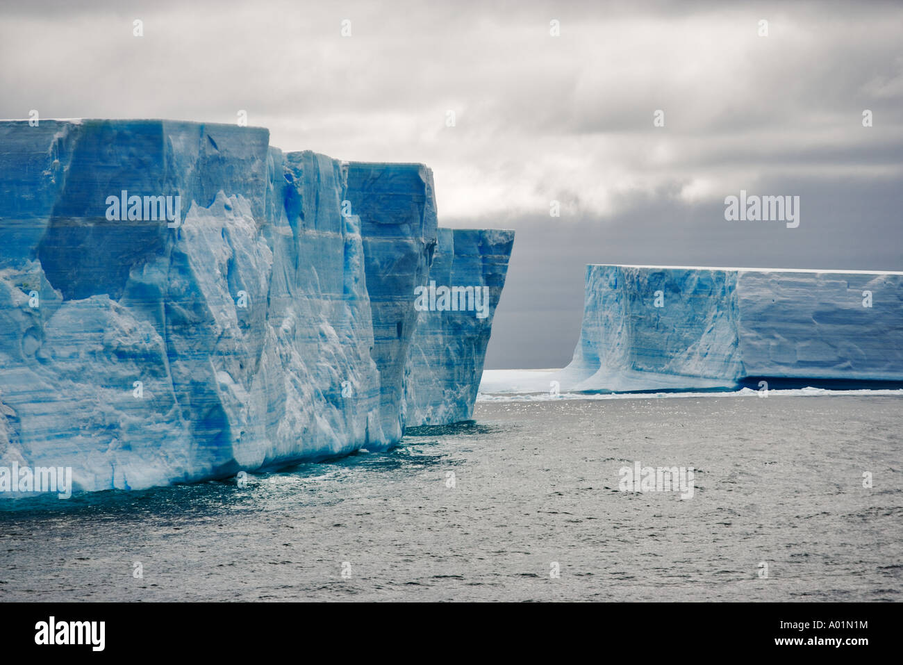 Iceberg Beautiful coloured icebergs in the Antarctic Stock Photo