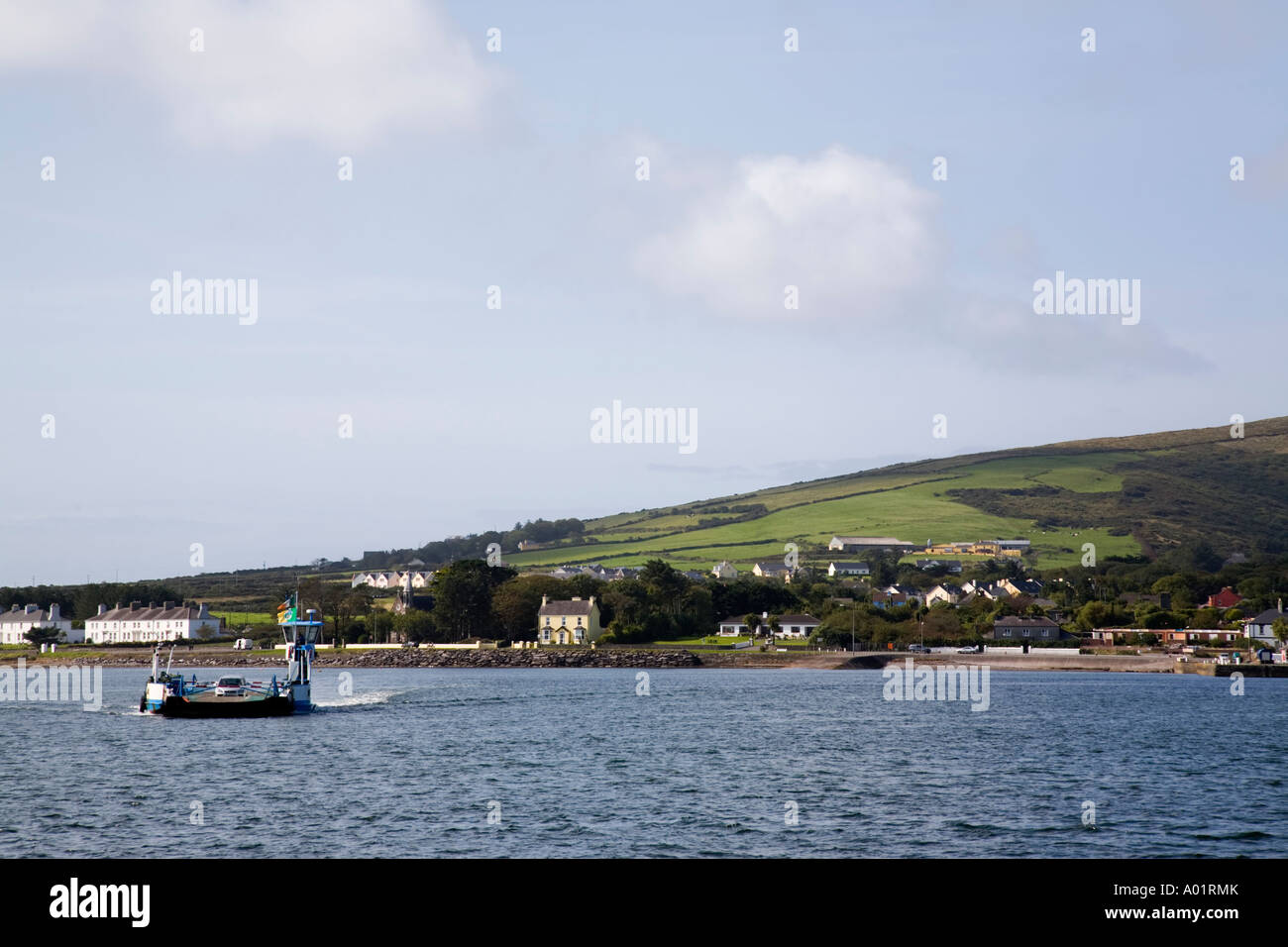 View across Strait to Knightstown on Valentia Island from "Ring of