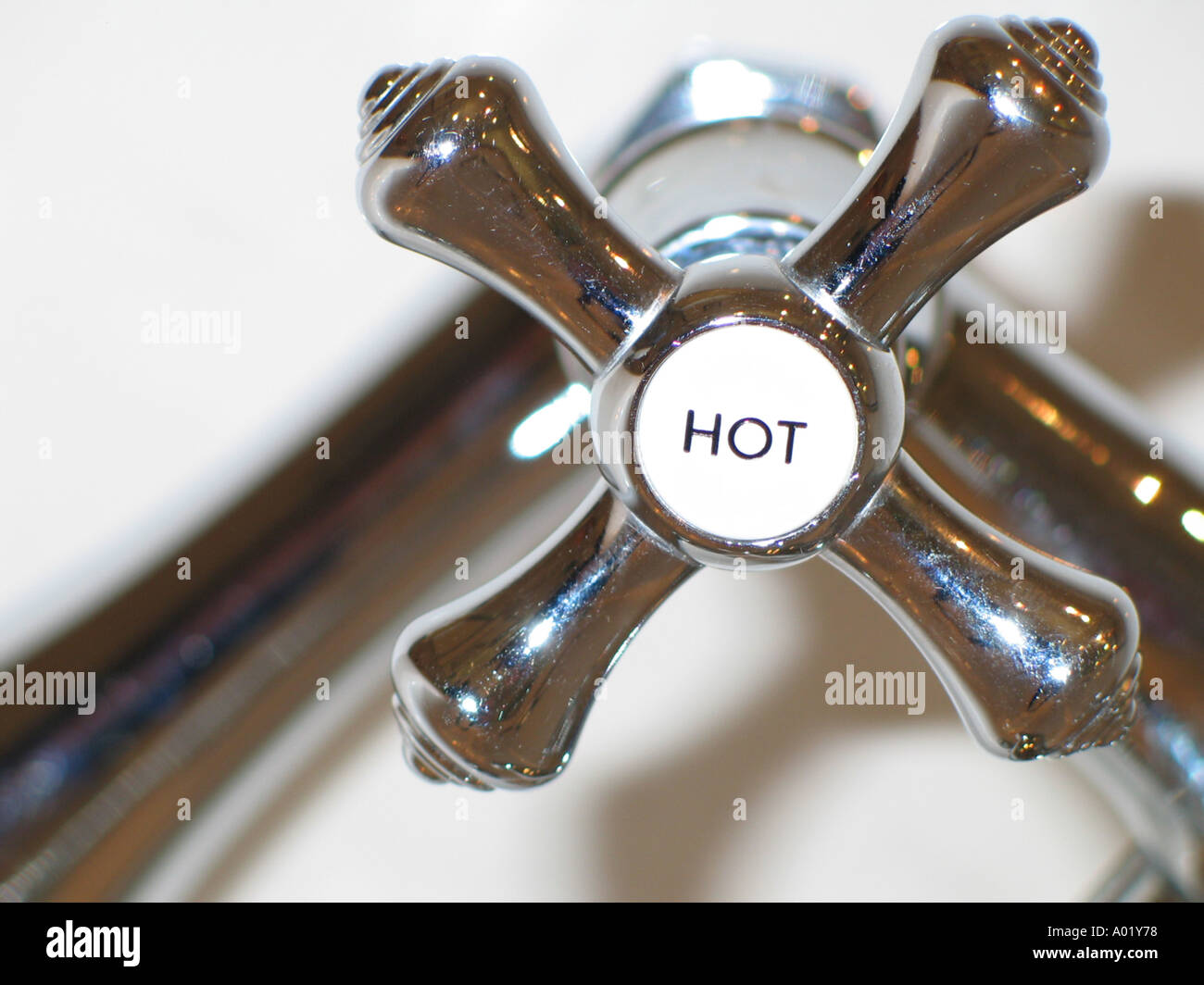 A BATHROOM HOT TAP PIC BY JOHN ROBERTSON Stock Photo