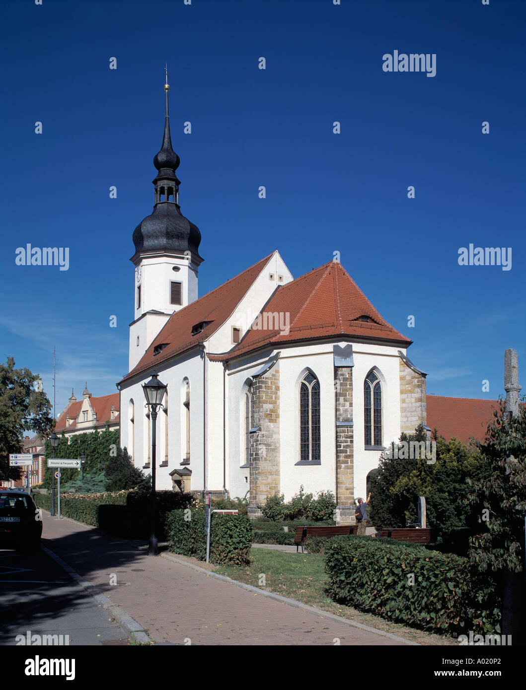gotische Klosterkirche St. Marien in Riesa, Elbe, Sachsen Stock Photo