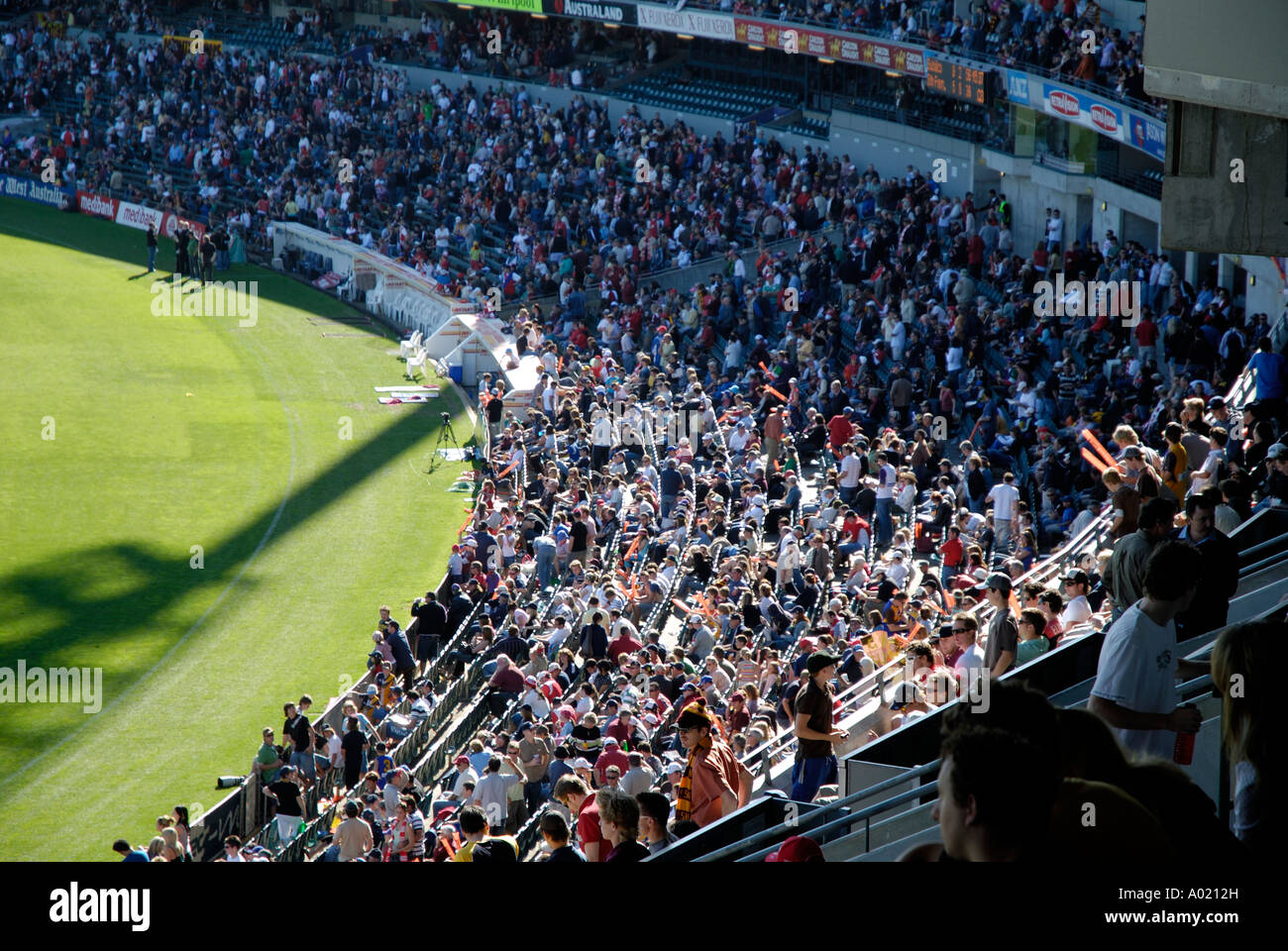 view of crowd at Australian Rules Football match at the now Stock Photo -  Alamy
