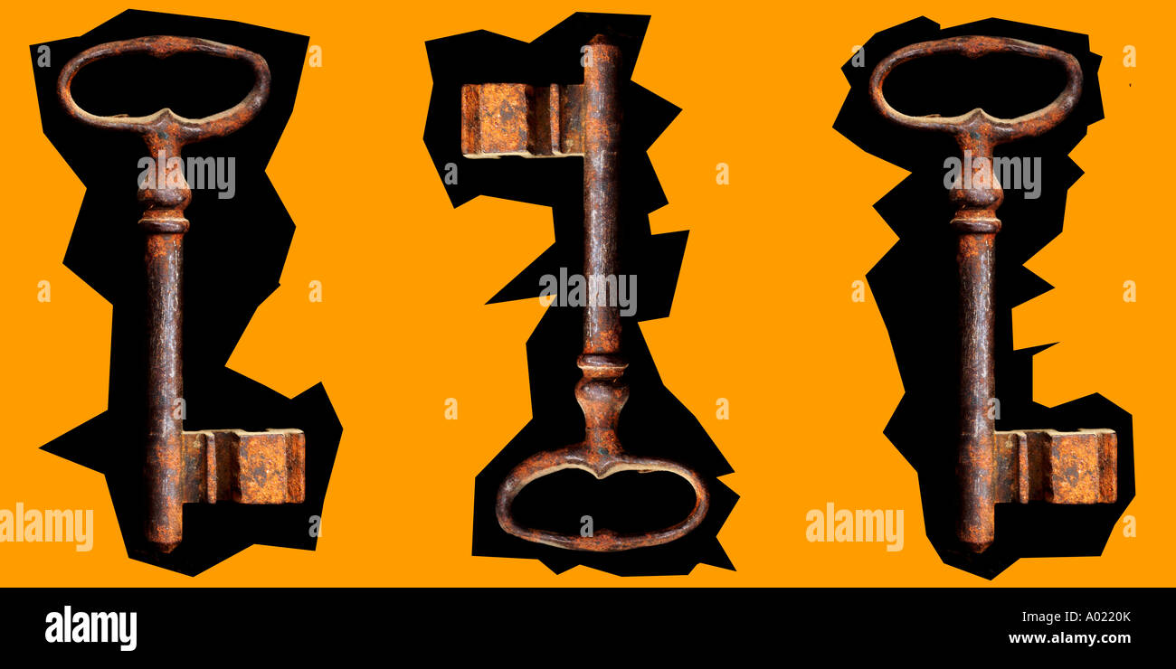 Old keys in disordered sequence Stock Photo Alamy