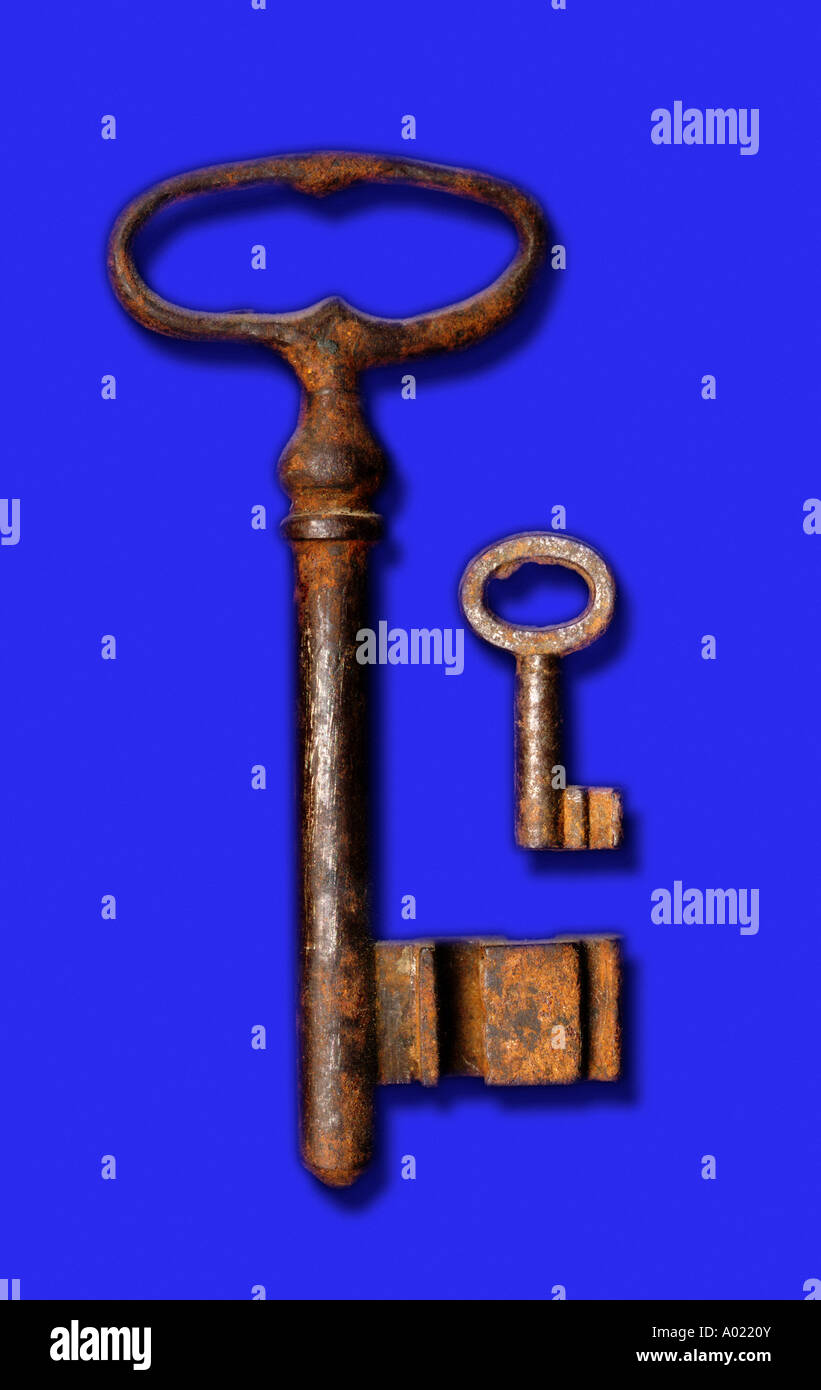 Two old fashioned keys Stock Photo Alamy
