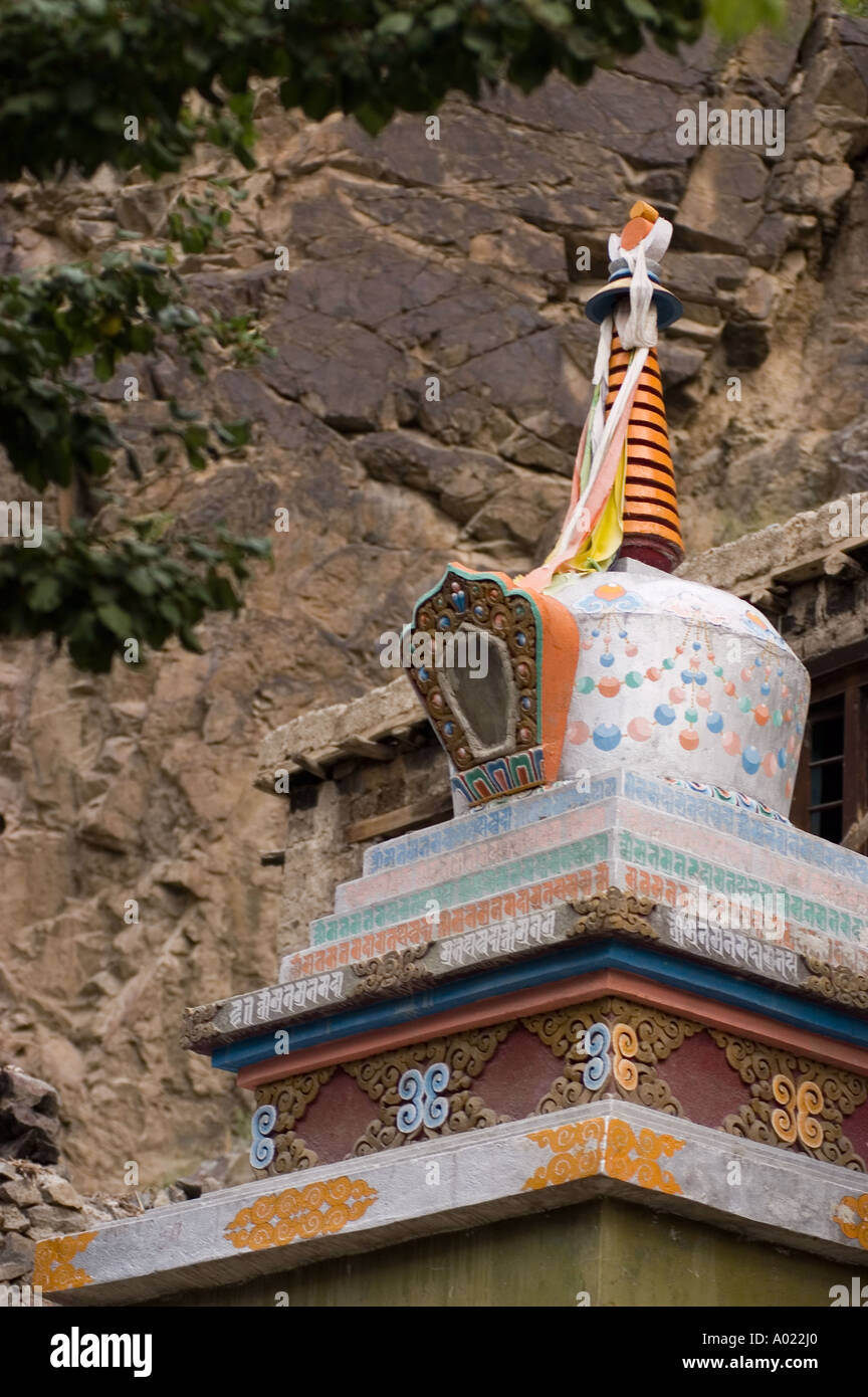 Color stupa in Dha Hanu village site of Dard or Brokpa tribe Indus ...