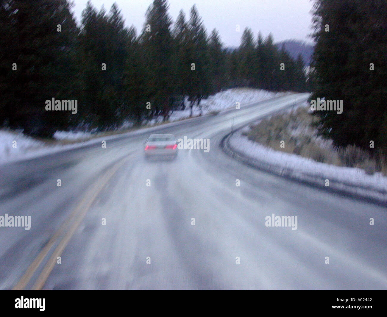 Wintery roadway in northern California USA Digital photo by Doug Wilson Stock Photo