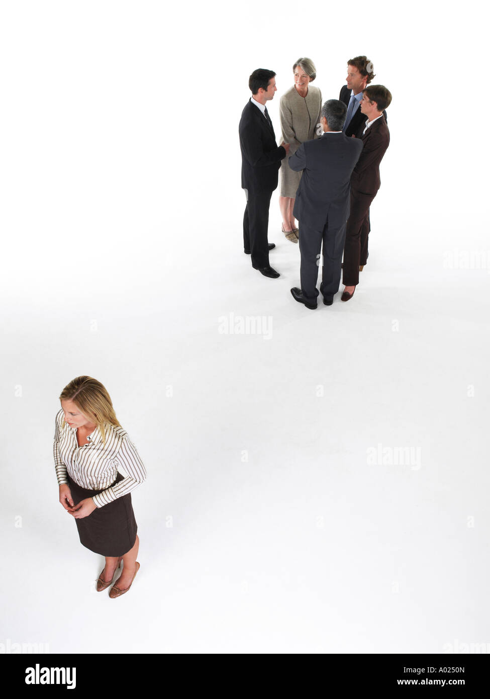 Businesswoman Feeling Left Out Stock Photo
